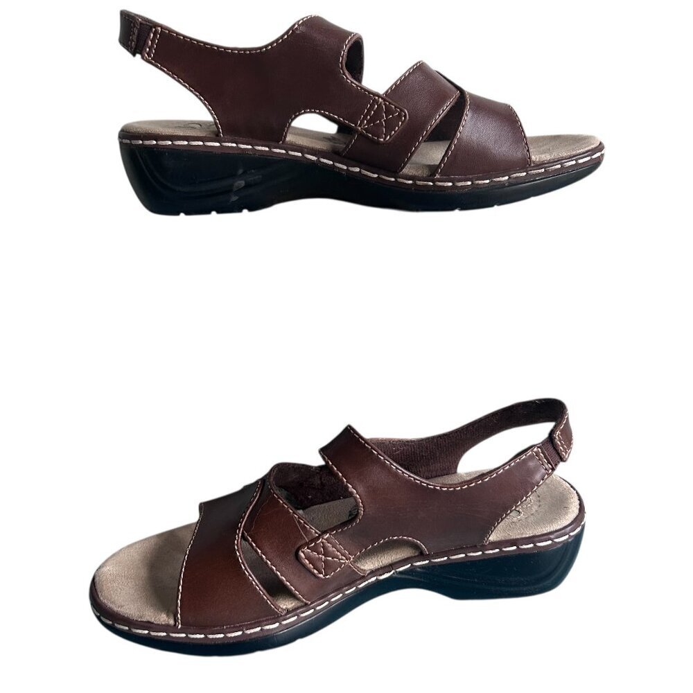 Dr. Scholl's Leather Embroidered Sandal Size 6 Low Heel Comfort Arch Support